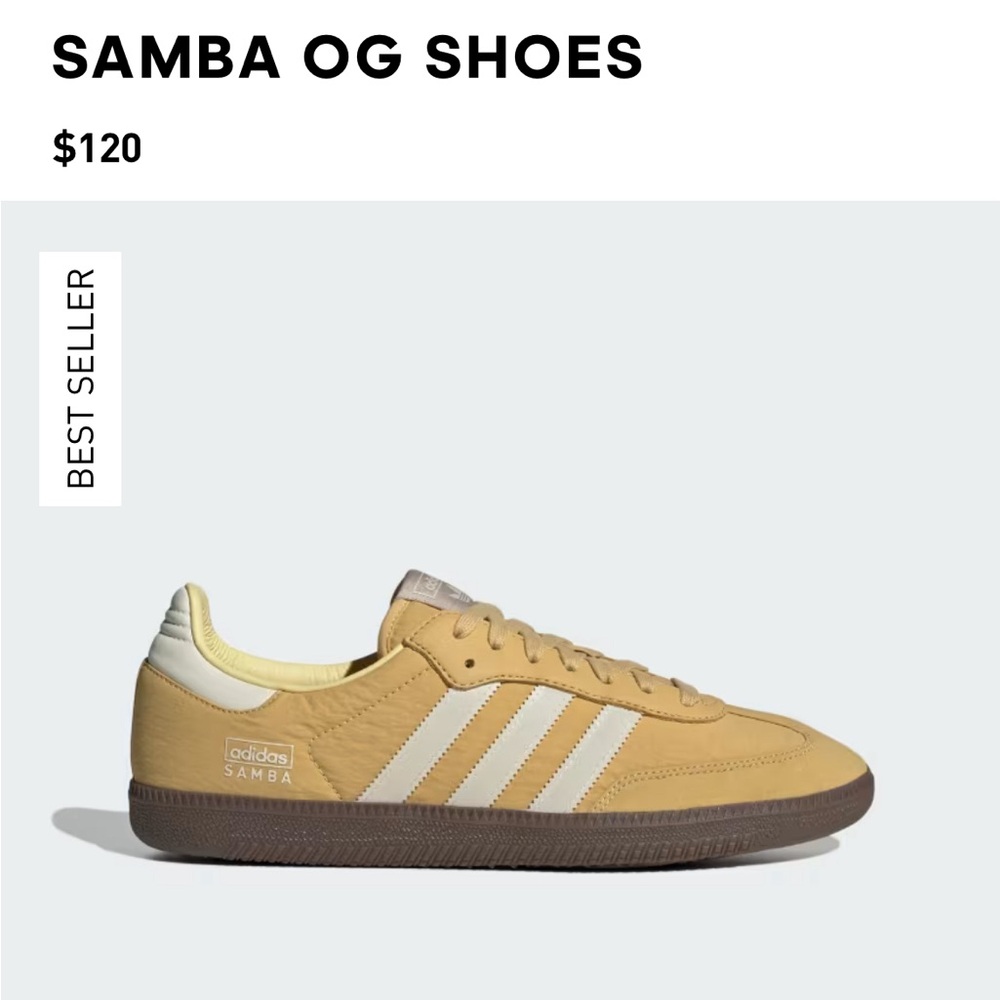 adidas Samba OG Shoes in Tan and Cream
